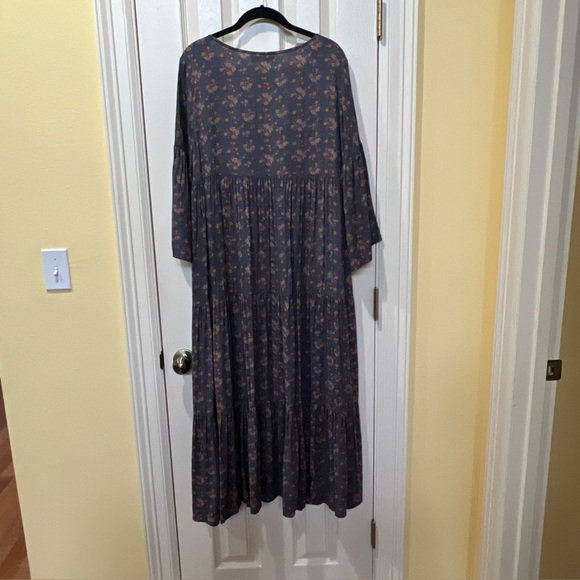 Natural Life Floral Embroidered Oversized Dress Sz Large Cottage Peasant Prairie - Picture 9 of 12